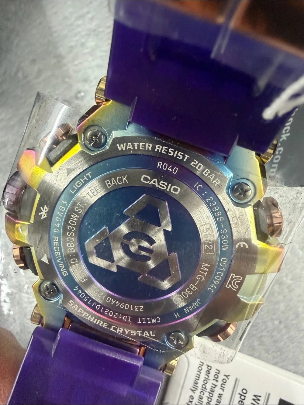 G-Shock MT-G Iridescent Bezel with Purple Strap Men’s Watch